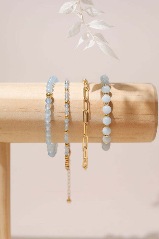 The Kin Collection: Aquamarine quad stack
